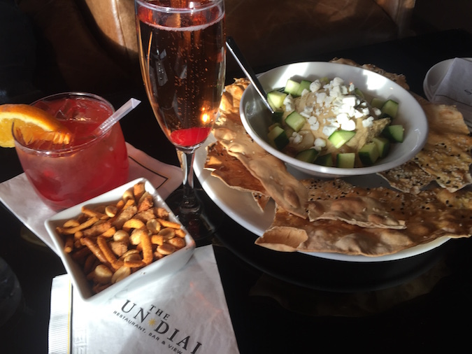 Fancy snacks and drinks at The Sundial Bar.