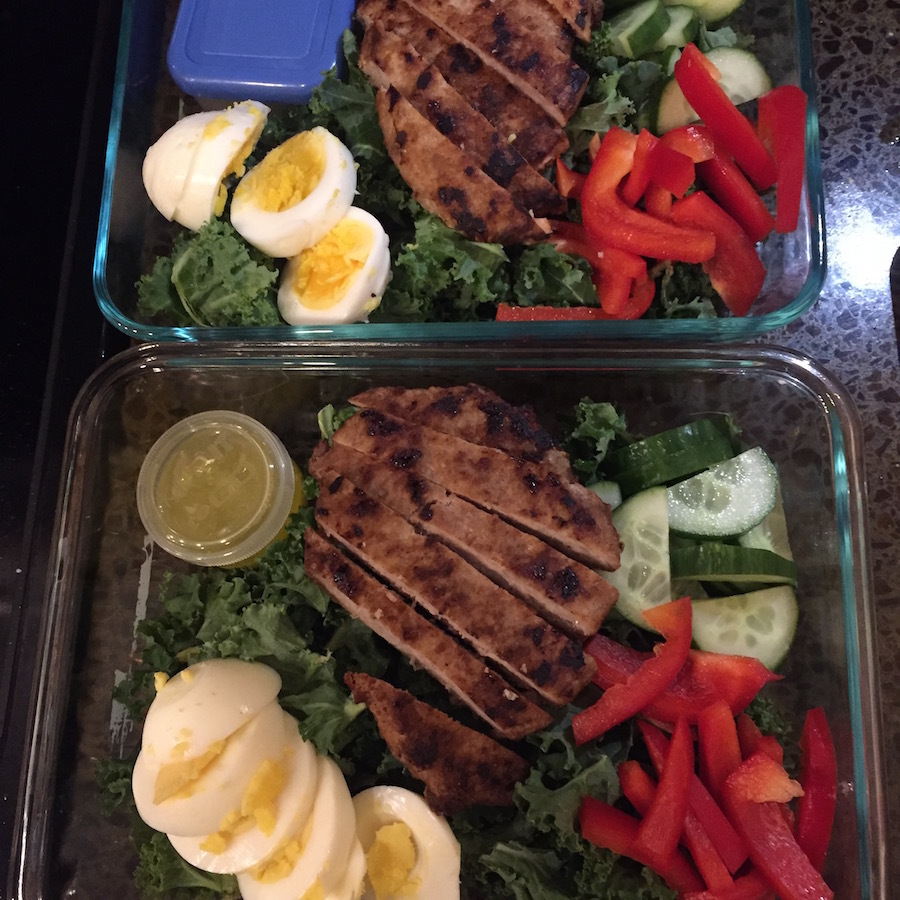 Kale Salad with Chopped Turkey Burger