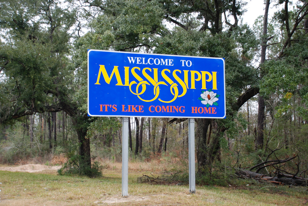 Mississippi Welcome Sign